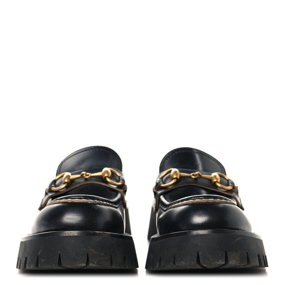 Cordovan Lux Womens Harald Horsebit 25mm Platform Loafers 35 Black