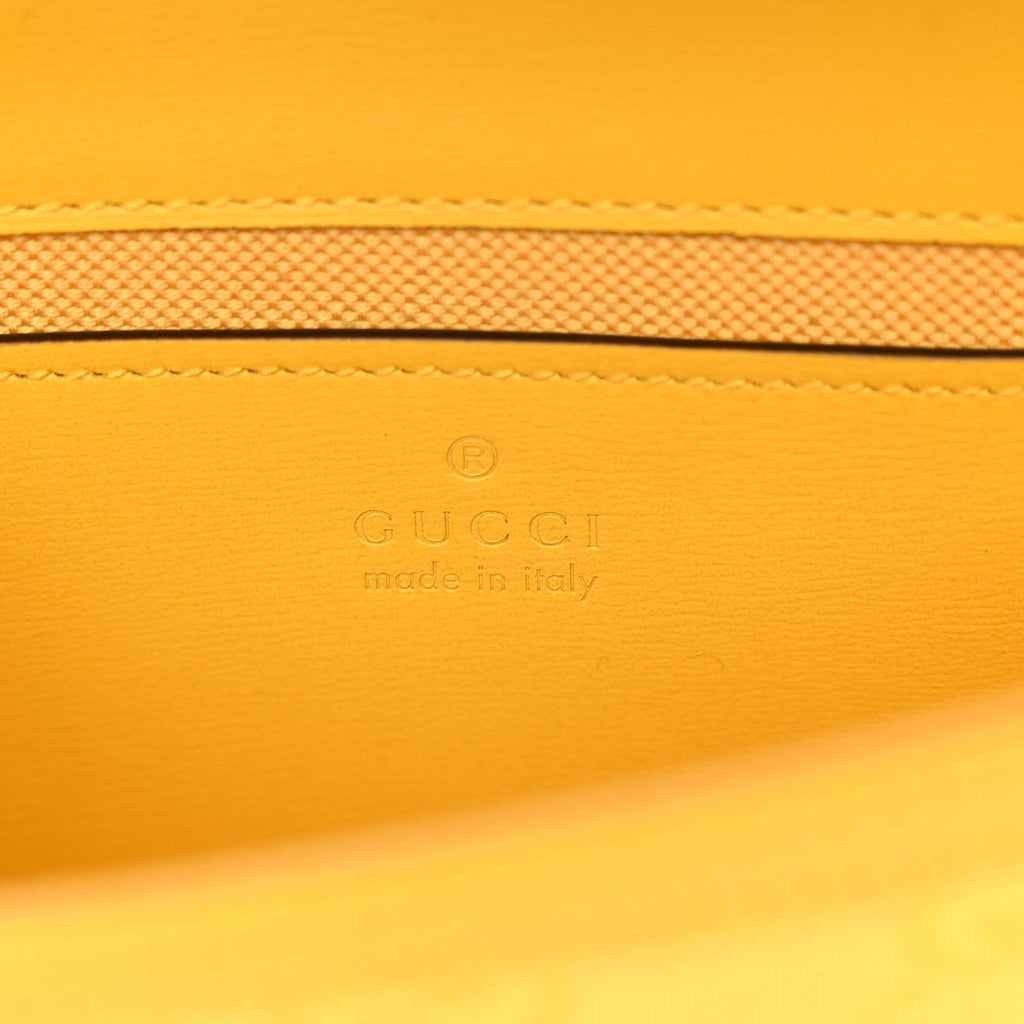GG Monogram Scratch Lux Calfskin Mini Luce Shoulder Bag Yellow