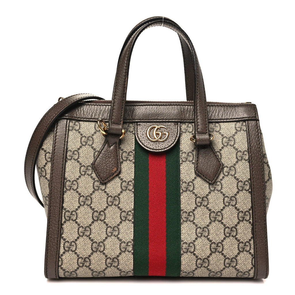GG Supreme Monogram Small Ophidia Tote Bag Brown