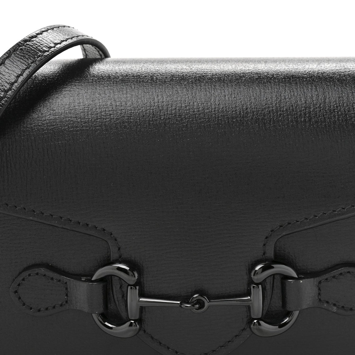 Azalea Calfskin Monochrome Mini Horsebit 1955 Shoulder Bag Black