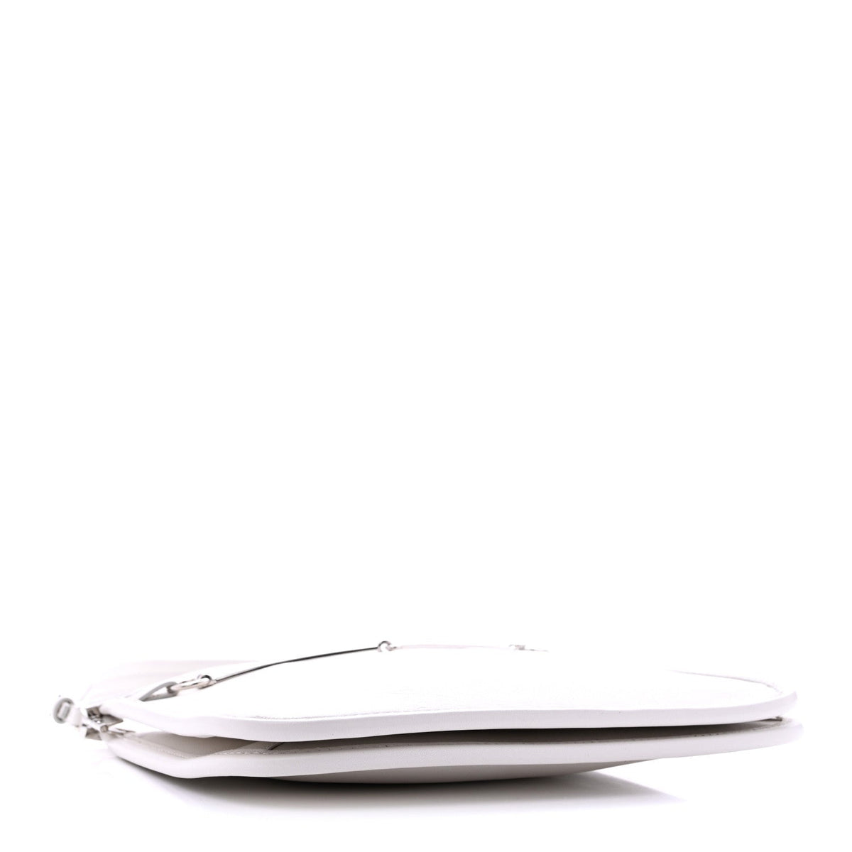 Calfskin Horsebit Slim Shoulder Bag White
