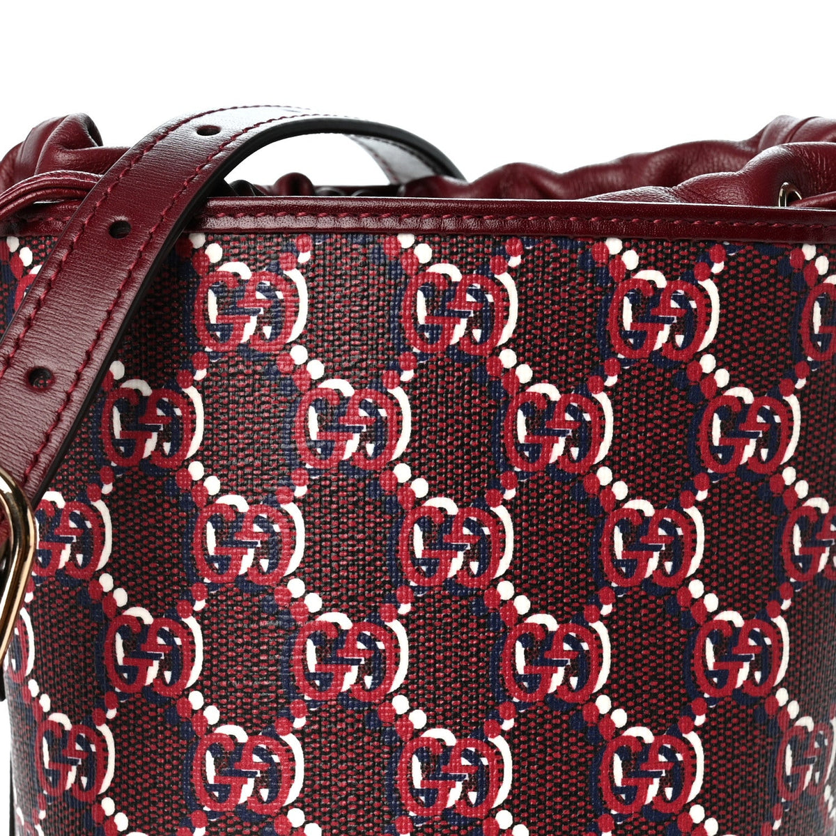 GG Shadow Monogram Mini Bucket Bag Rosso Ancora Red