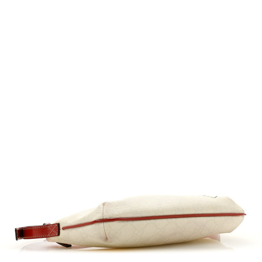 GG Plus Monogram Tattoo Heart Boat Pochette Off White Red