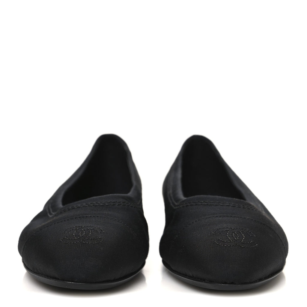 Grosgrain Cap Toe Uniform Ballerina Flats 36.5 Black