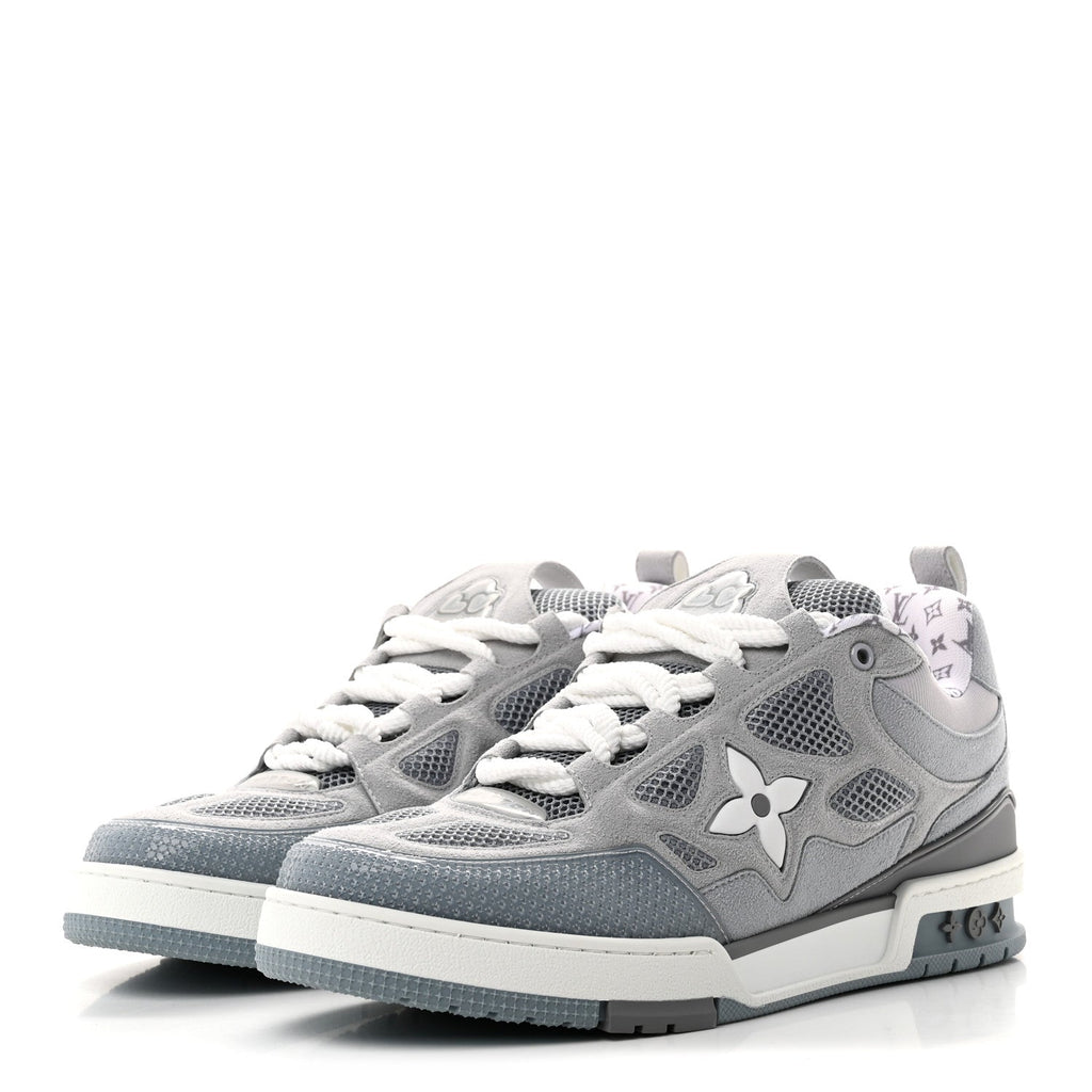 Suede Mesh Mens LV Skate Sneakers 9 Gray