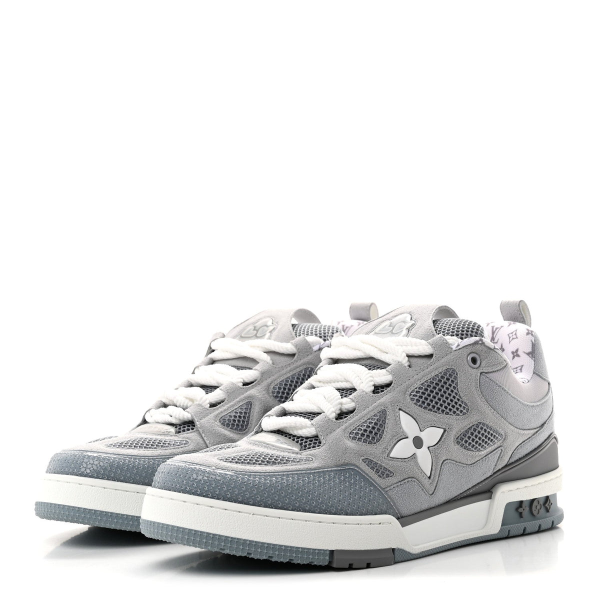 Suede Mesh Mens LV Skate Sneakers 9 Gray