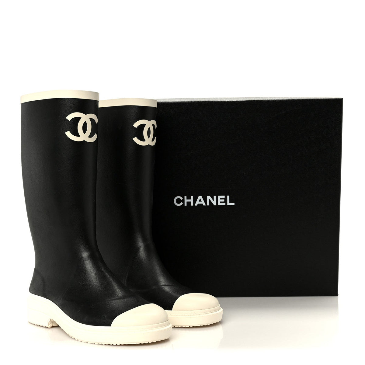 Caoutchouk CC High Boots 37 Black White