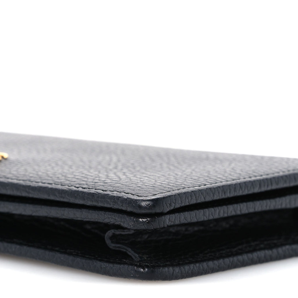 Calfskin Mini GG Marmont Chain Wallet Black