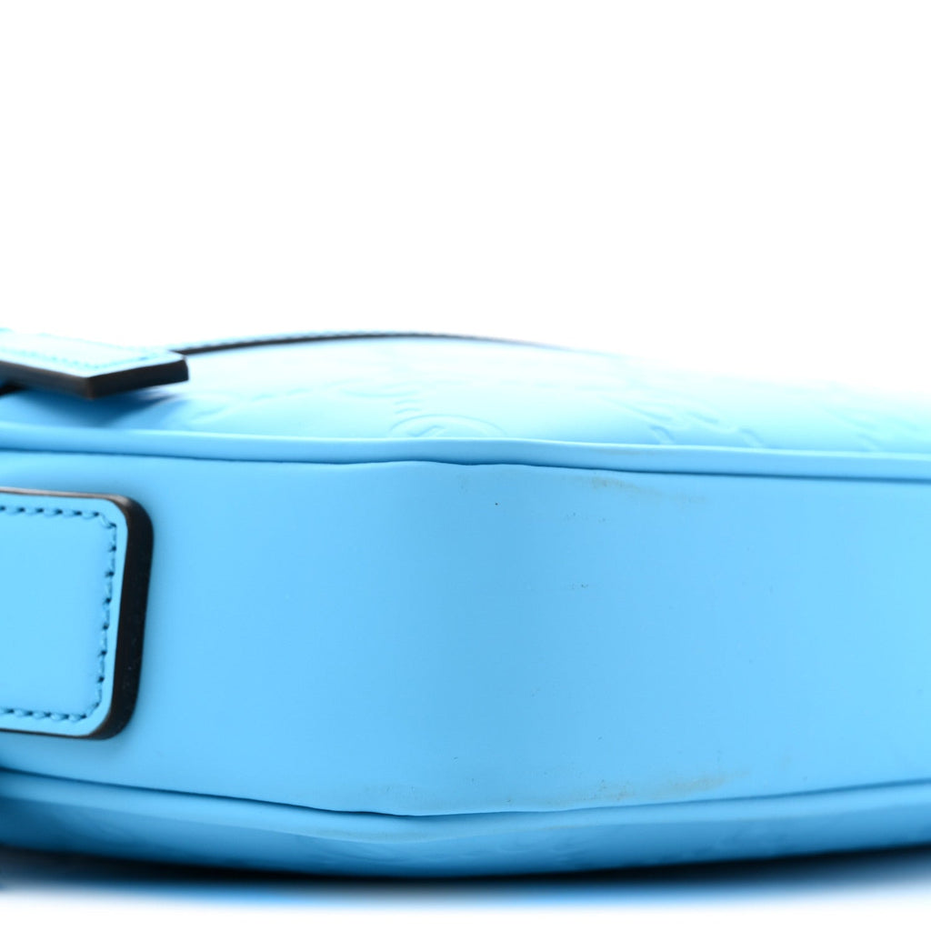 Rubber Effect Monogram GG Crossbody Bag Bright Blue