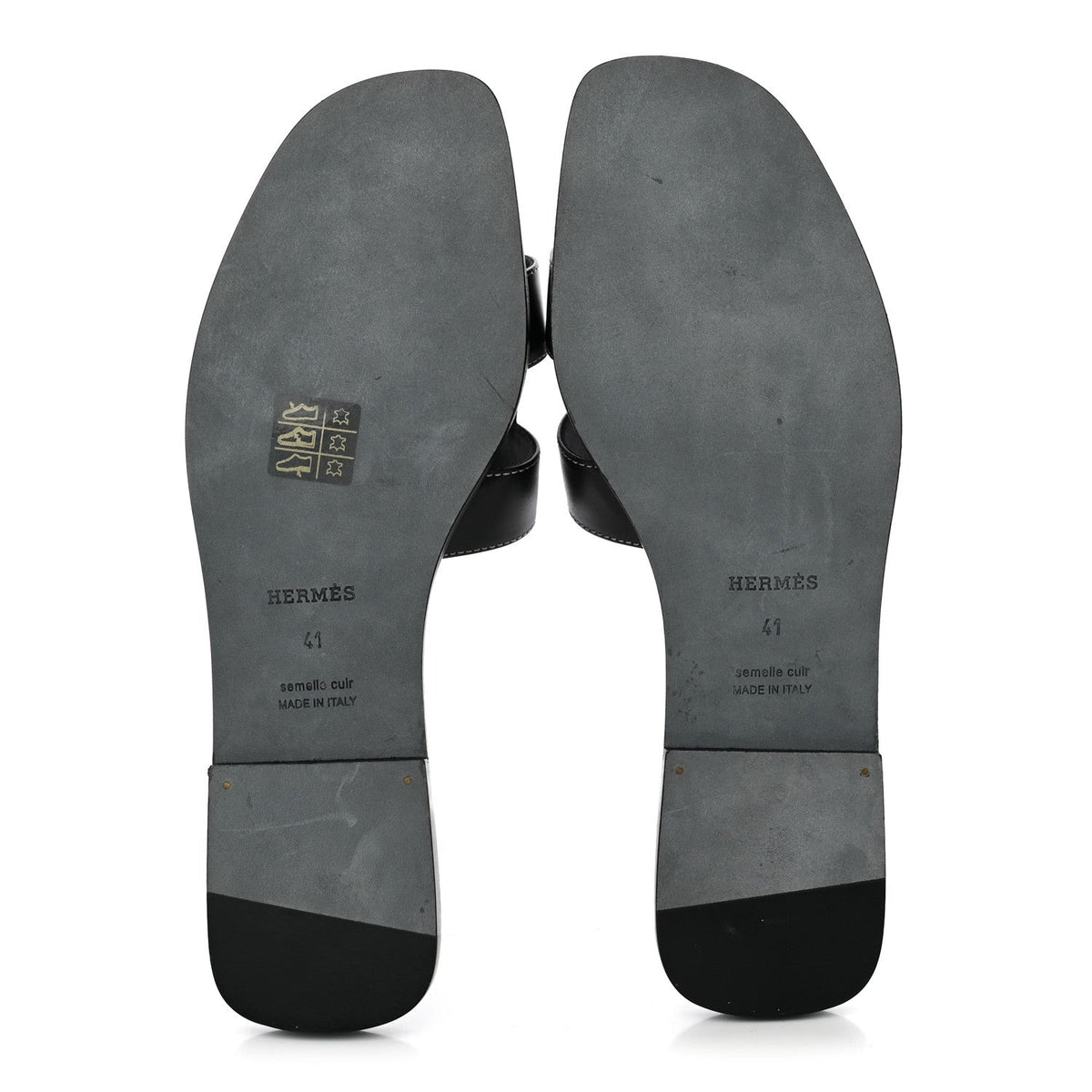 Box Calfskin Oran Sandals 41 Black