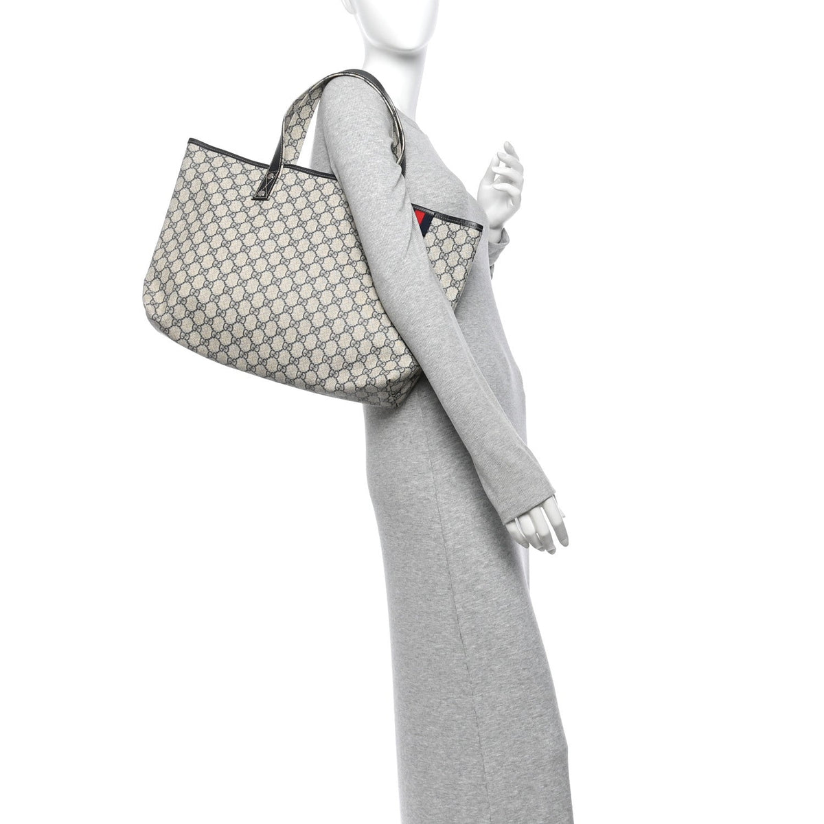 GG Plus Monogram Medium Signature Web Loop Tote Navy