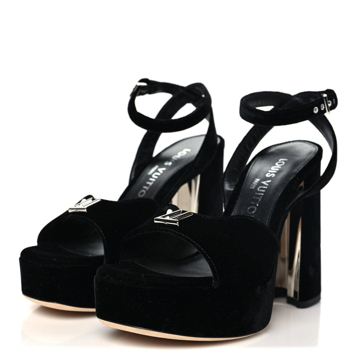 Calfskin Maya Platform Sandals 36 Black