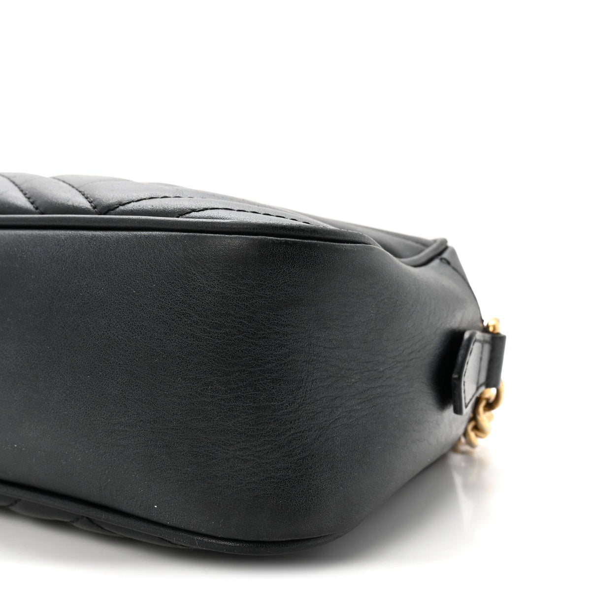 Calfskin Matelasse Small GG Marmont Chain Shoulder Bag Black
