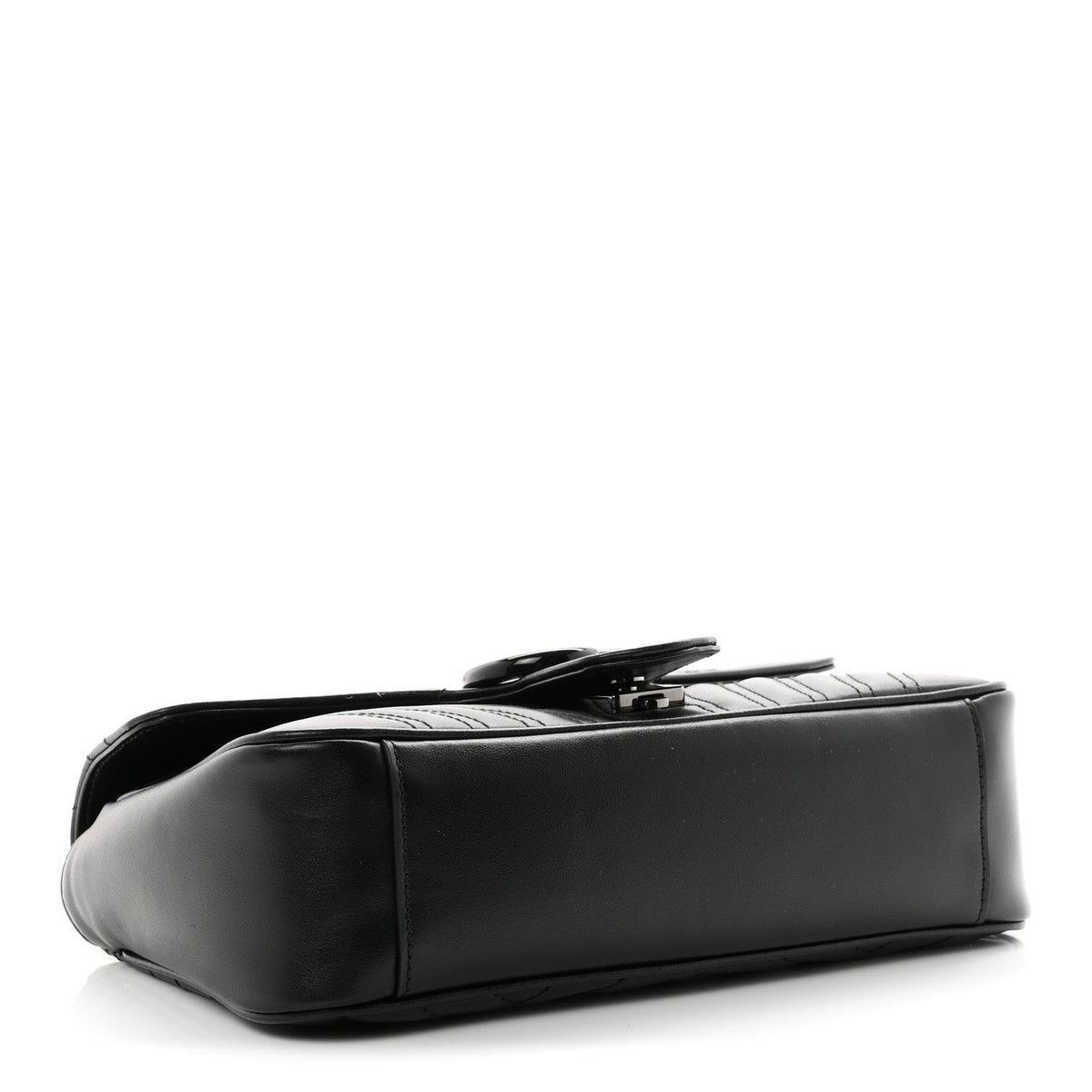 Calfskin Matelasse Monochrome Small GG Marmont Shoulder Bag Black