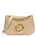 Roxy Calfskin Blondie Chain Shoulder Flap Bag Mystic White
