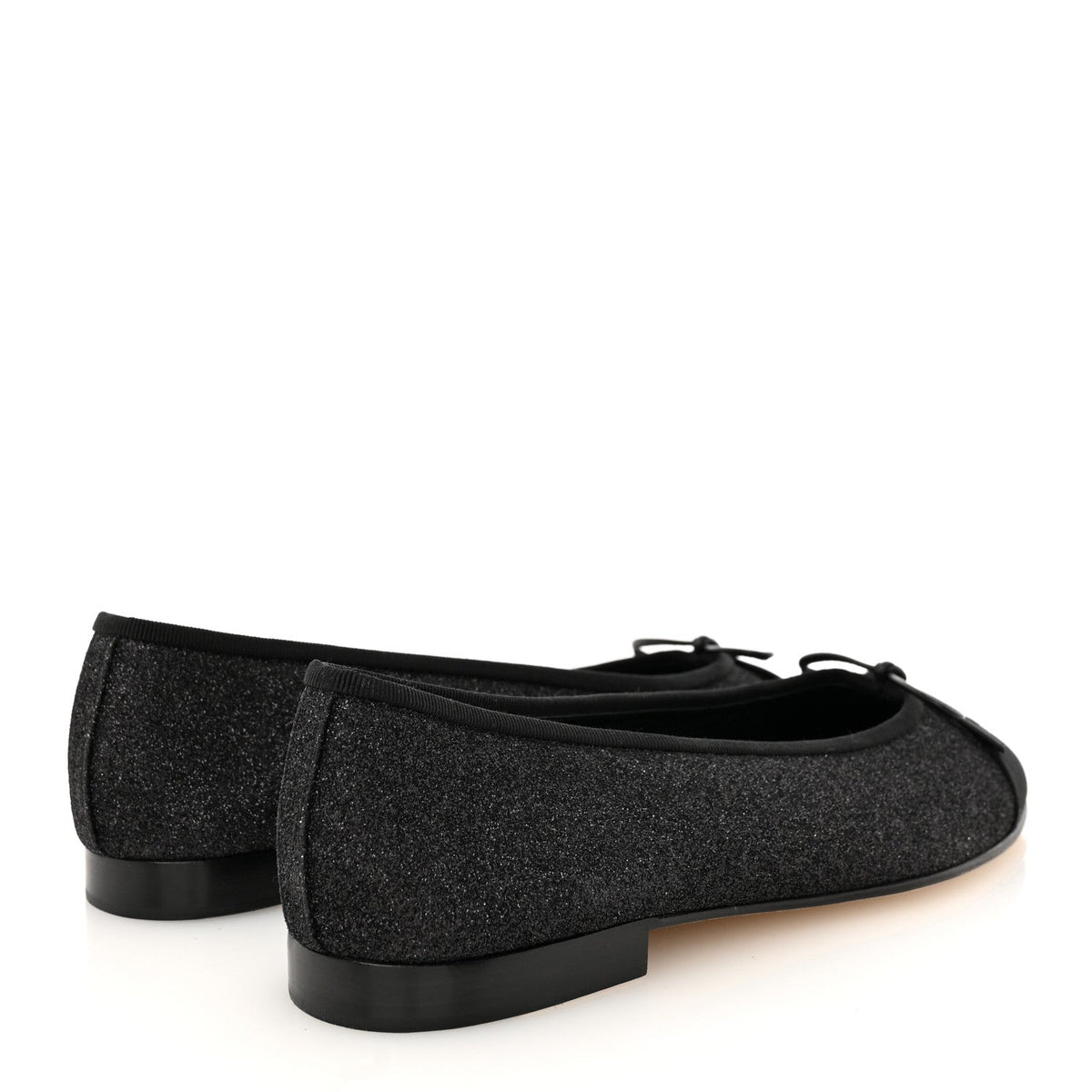 Glitter Grosgrain Cap Toe CC Ballerina Flats 40 Black