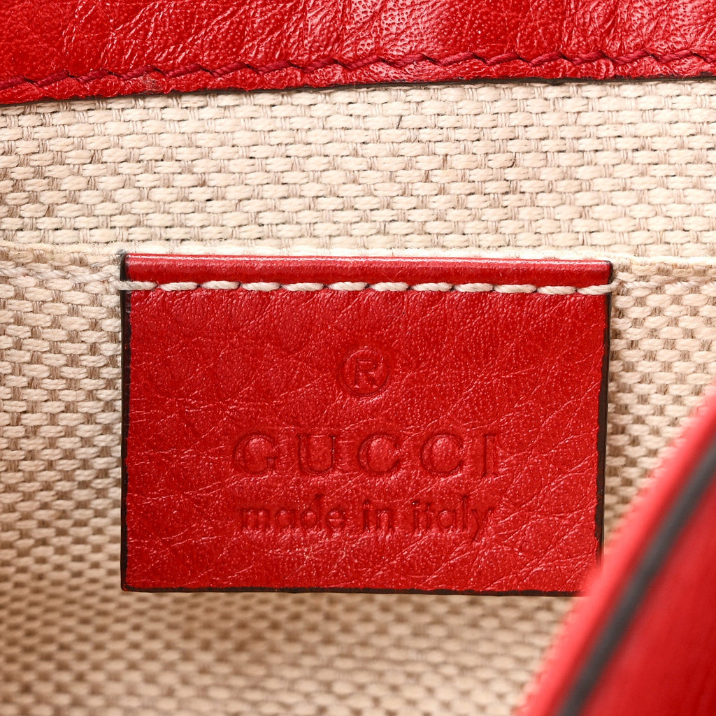 Pebbled Calfskin Small Soho Flap Crossbody Red