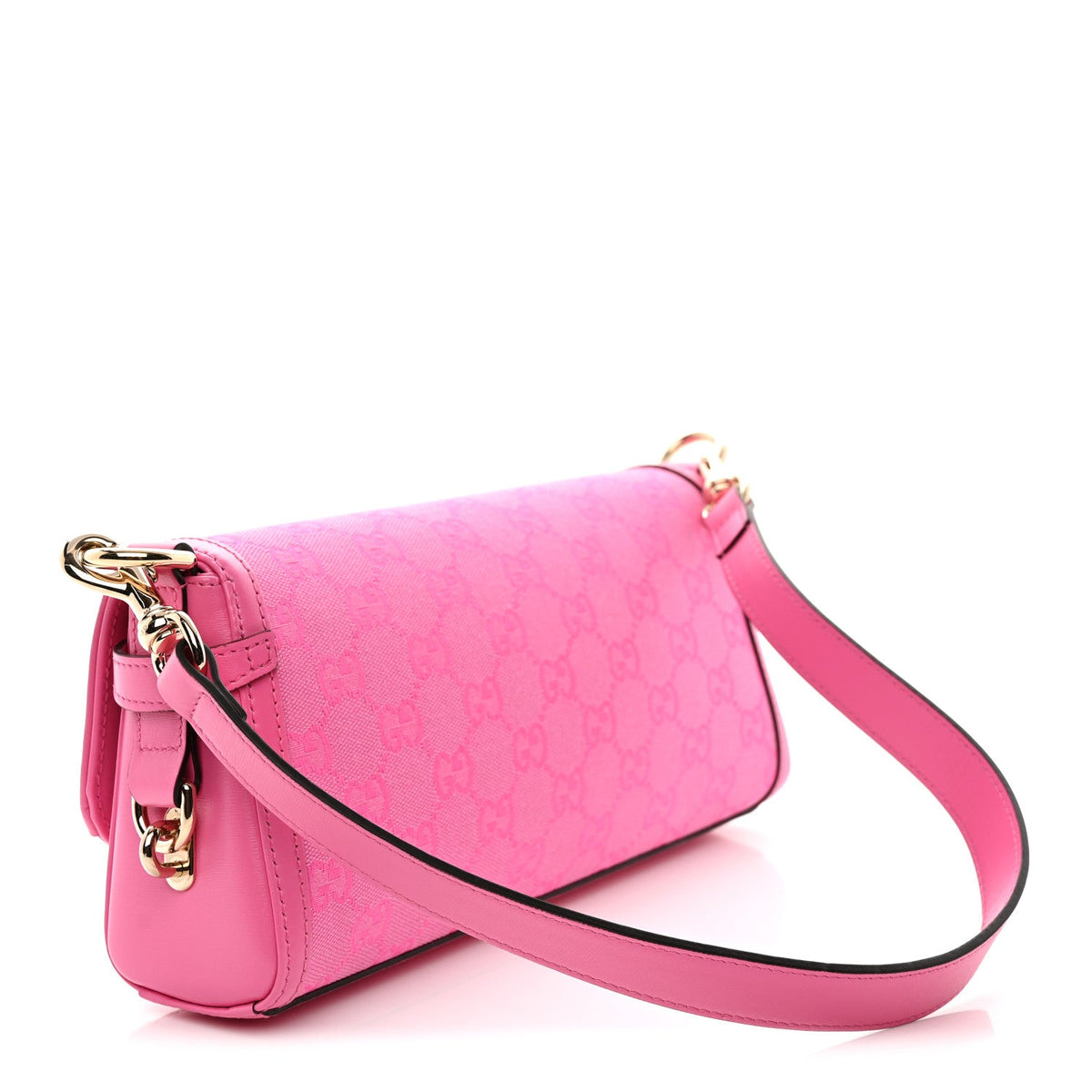 GG Monogram Textured Dollar Calfskin Small Luce Shoulder Bag Pink