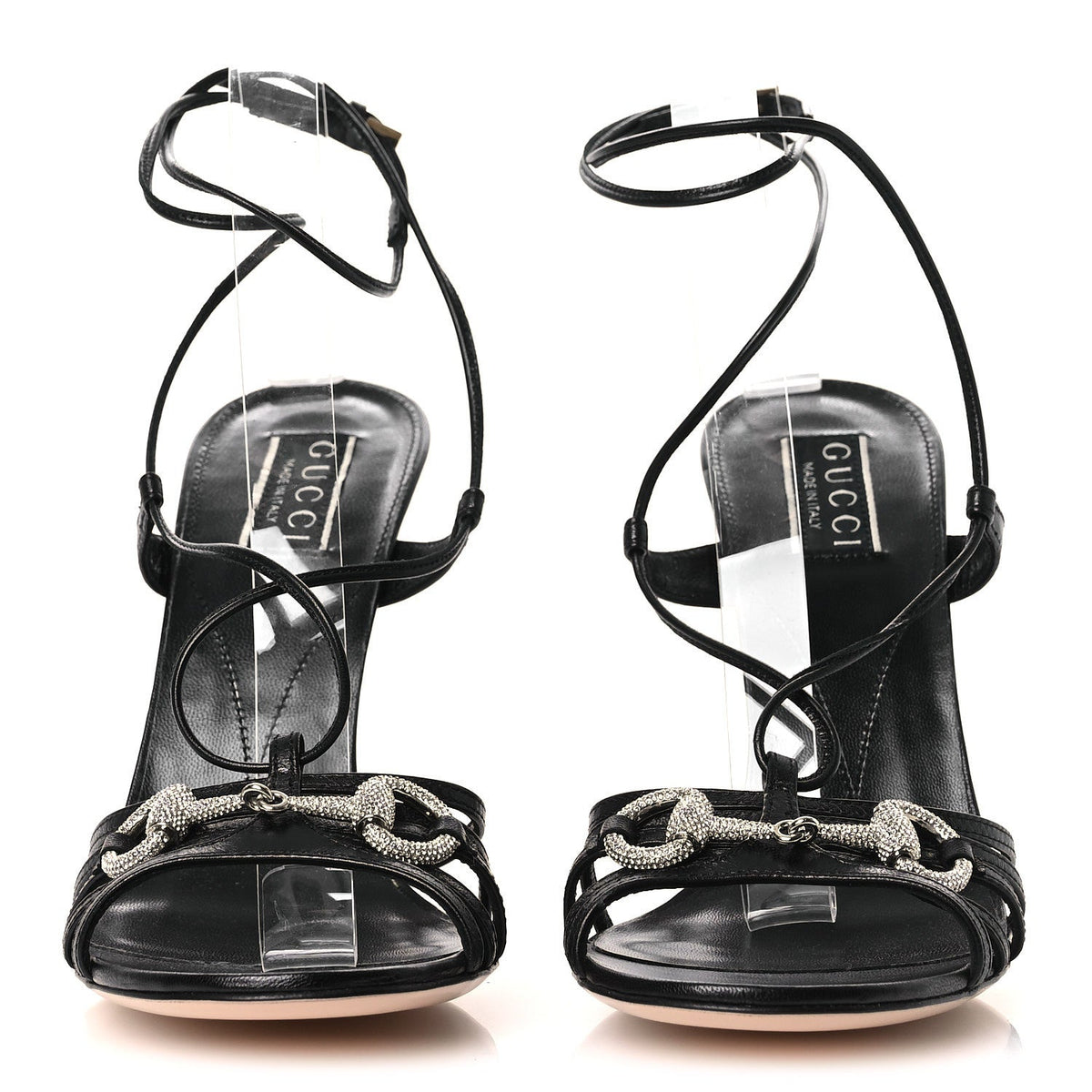 Malaga Kid Crystal Strappy Horsebit Sandals 39.5 Black
