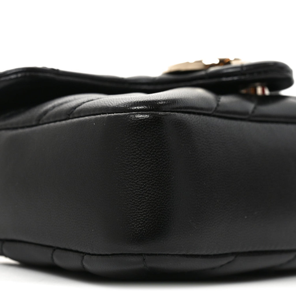 Lambskin Matelasse Mini GG Marmont Shoulder Bag Black