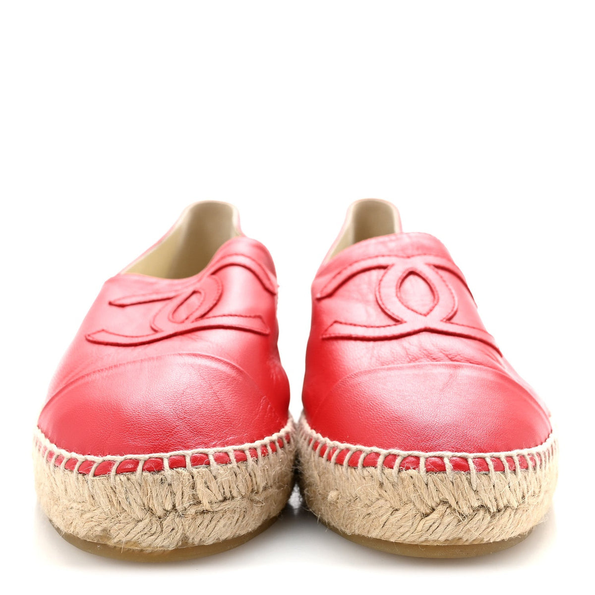Lambskin CC Espadrilles 39 Red
