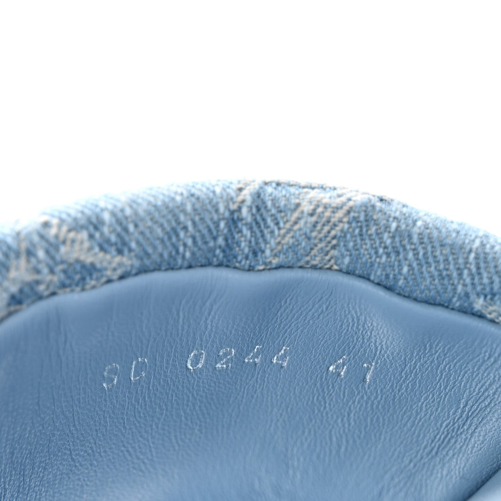Monogram Denim LV Bliss Womens Comfort Mules 41 Turquoise