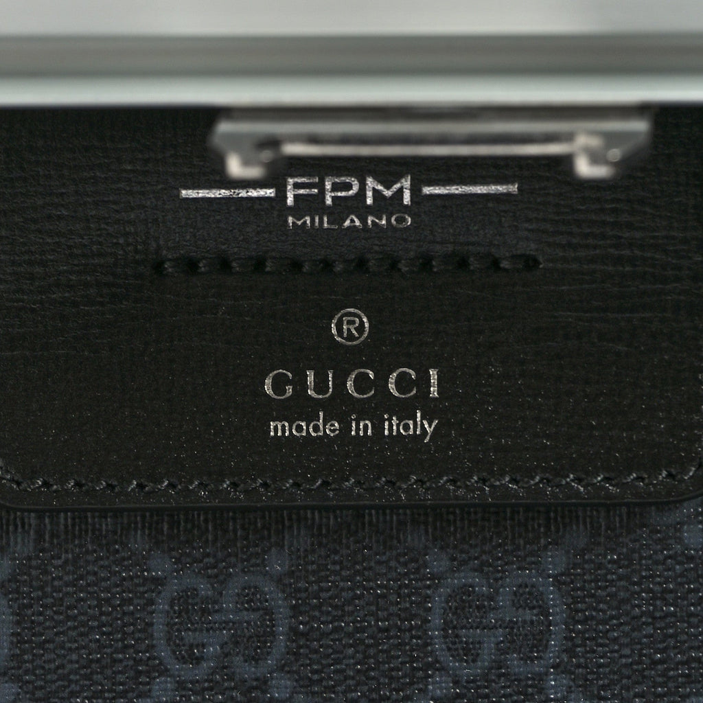 Aluminum GG Supreme Monogram Porter Cabin Plus Trolley Black