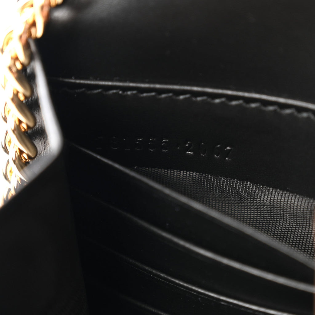 Calfskin GG Debossed Chain Wallet Black