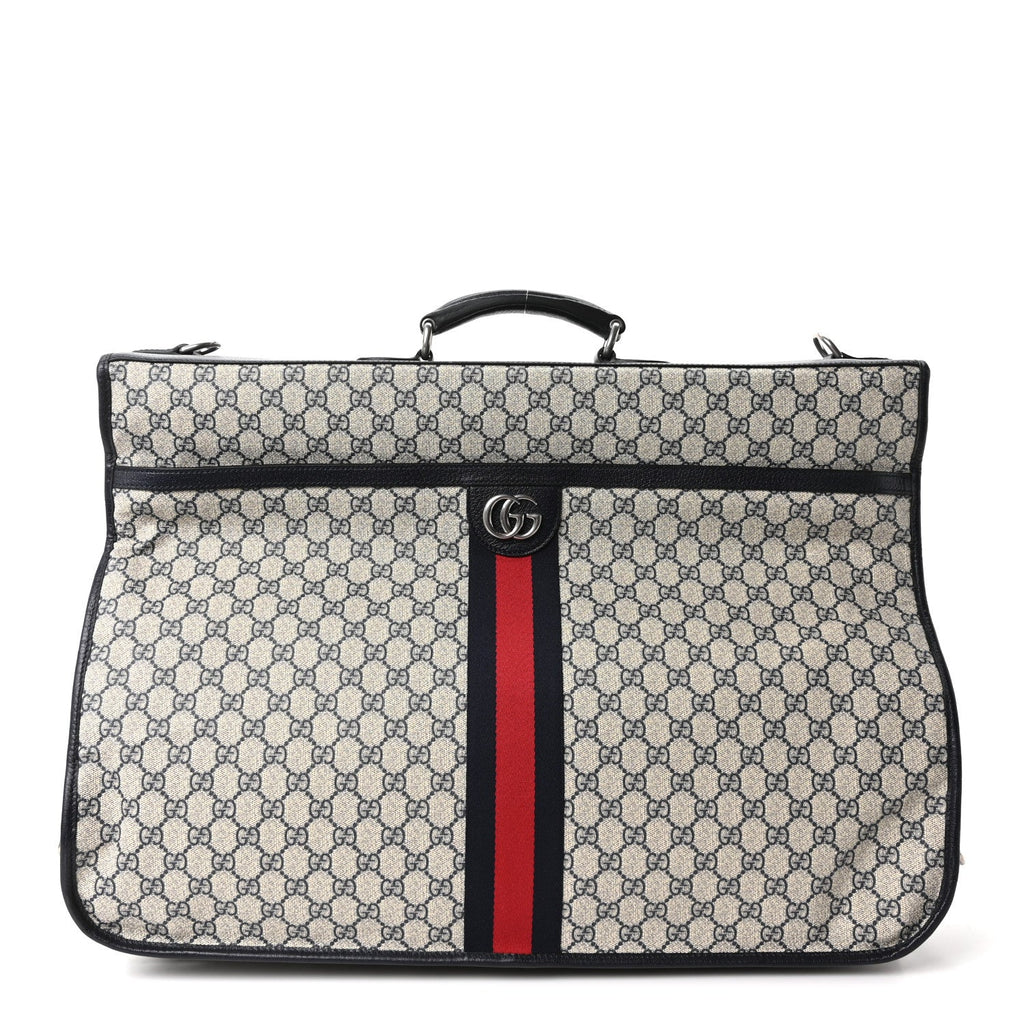 GG Supreme Monogram Web Savoy Garment Bag Beige Blue