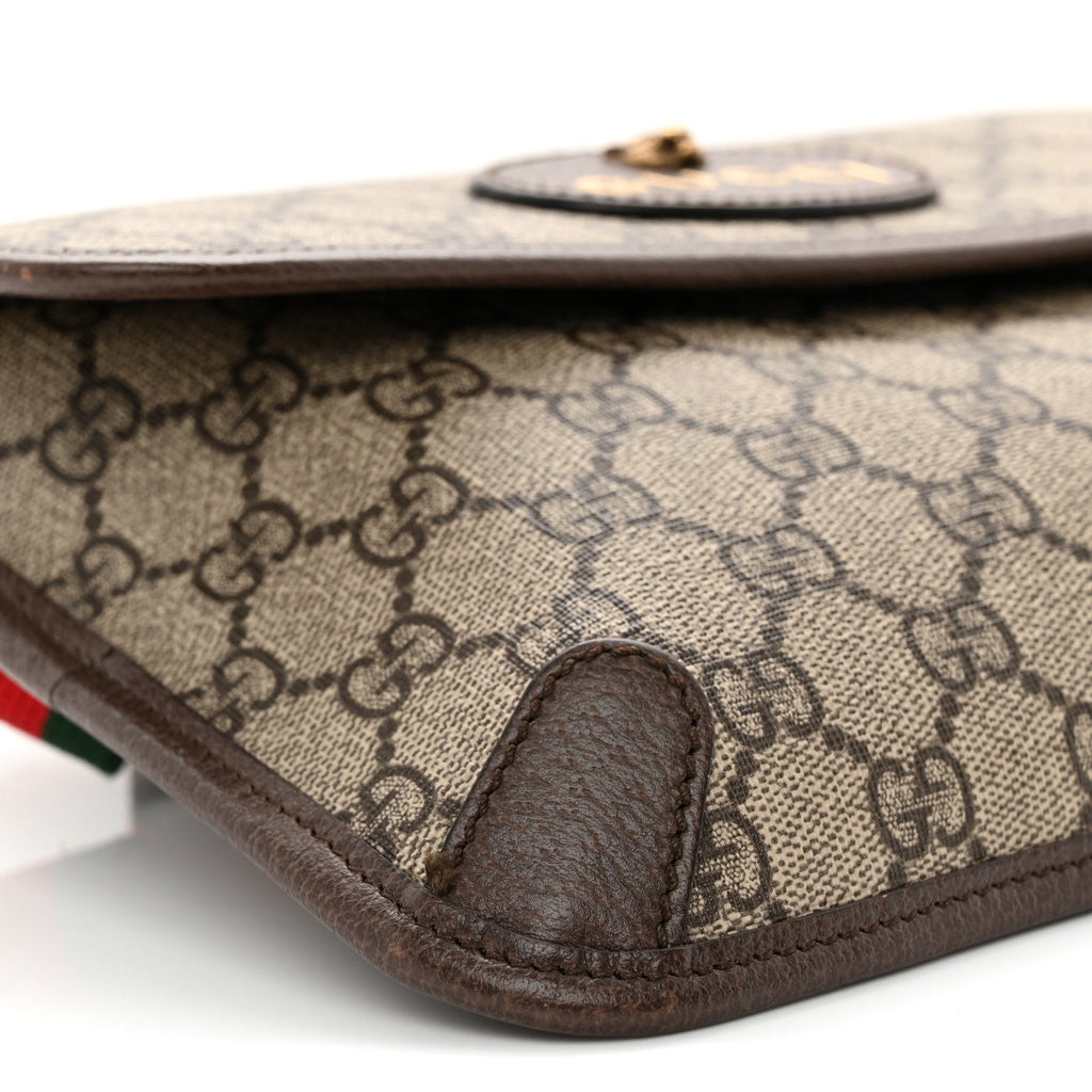GG Supreme Monogram Neo Vintage Web Belt Bag Brown
