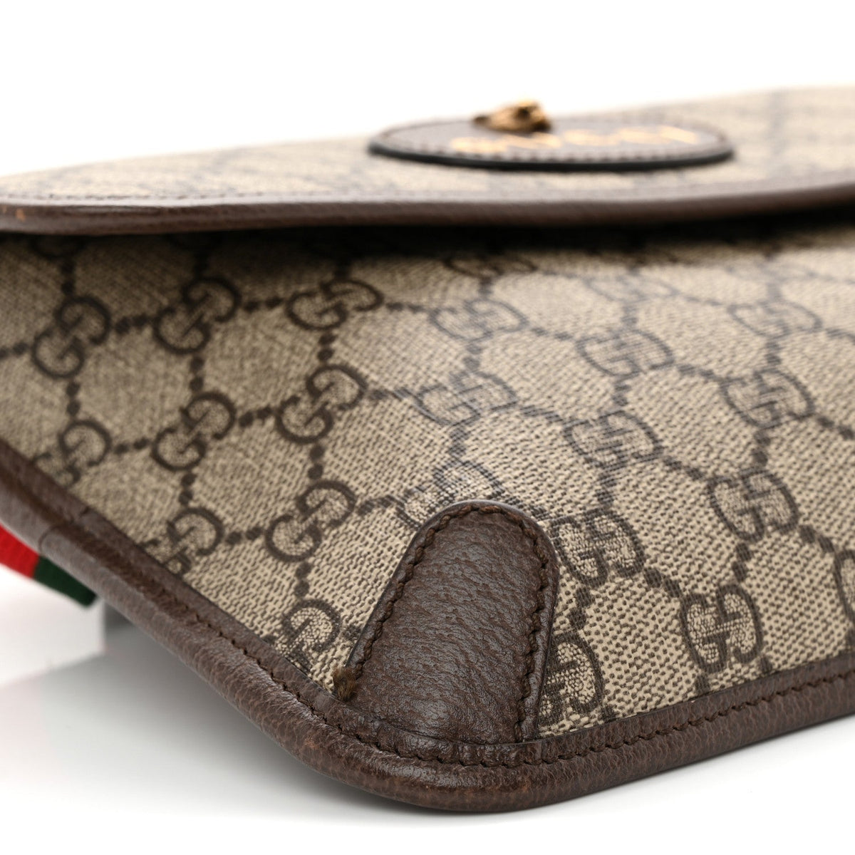 GG Supreme Monogram Neo Vintage Web Belt Bag Brown