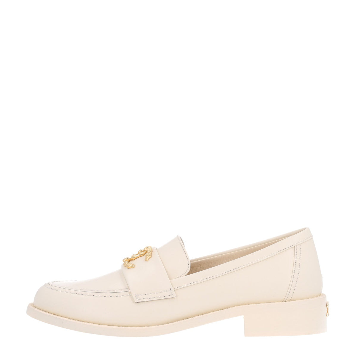 Calfskin Camellia CC Loafers 39.5 Ivory