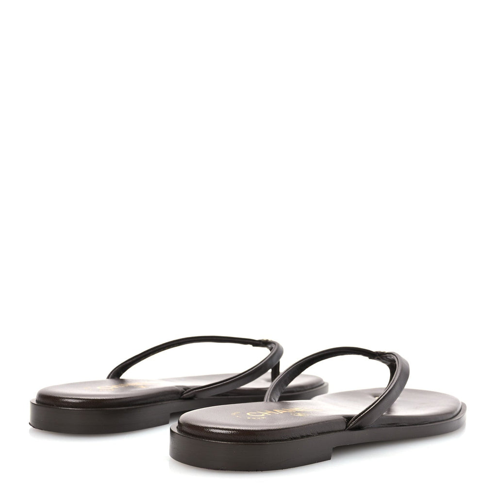 Goatskin CC Times Square Thong Sandals 39 Brown