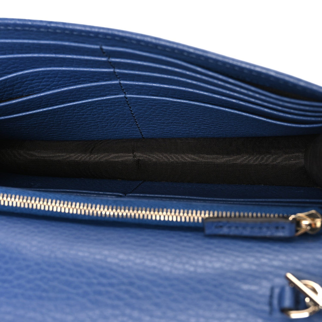 Dollar Calfskin Interlocking G Chain Wallet Caspian
