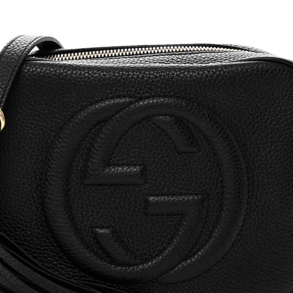 Pebbled Calfskin Soho Disco Bag Black