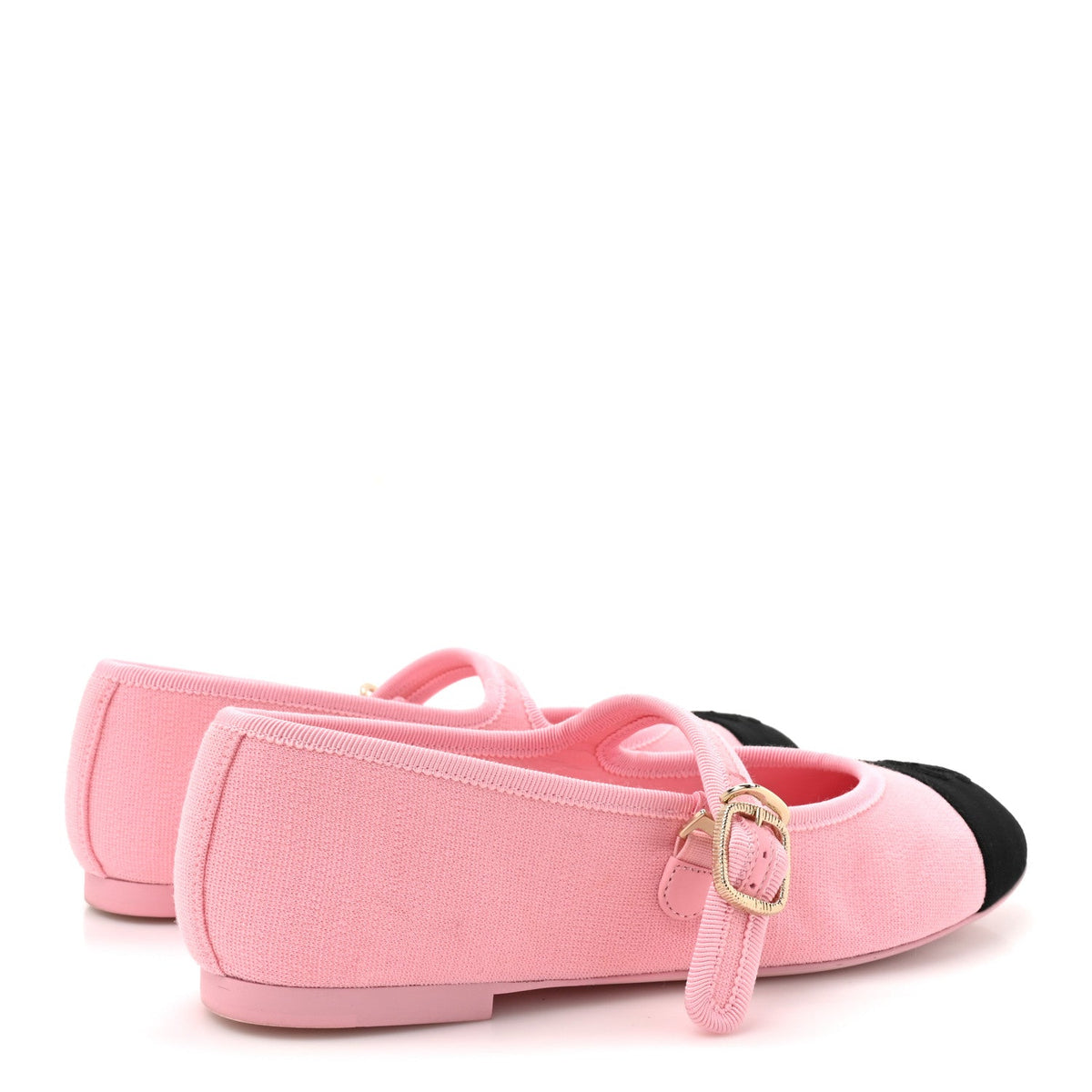 Fabric Grosgrain Mary Jane Flats 37 Light Pink Black