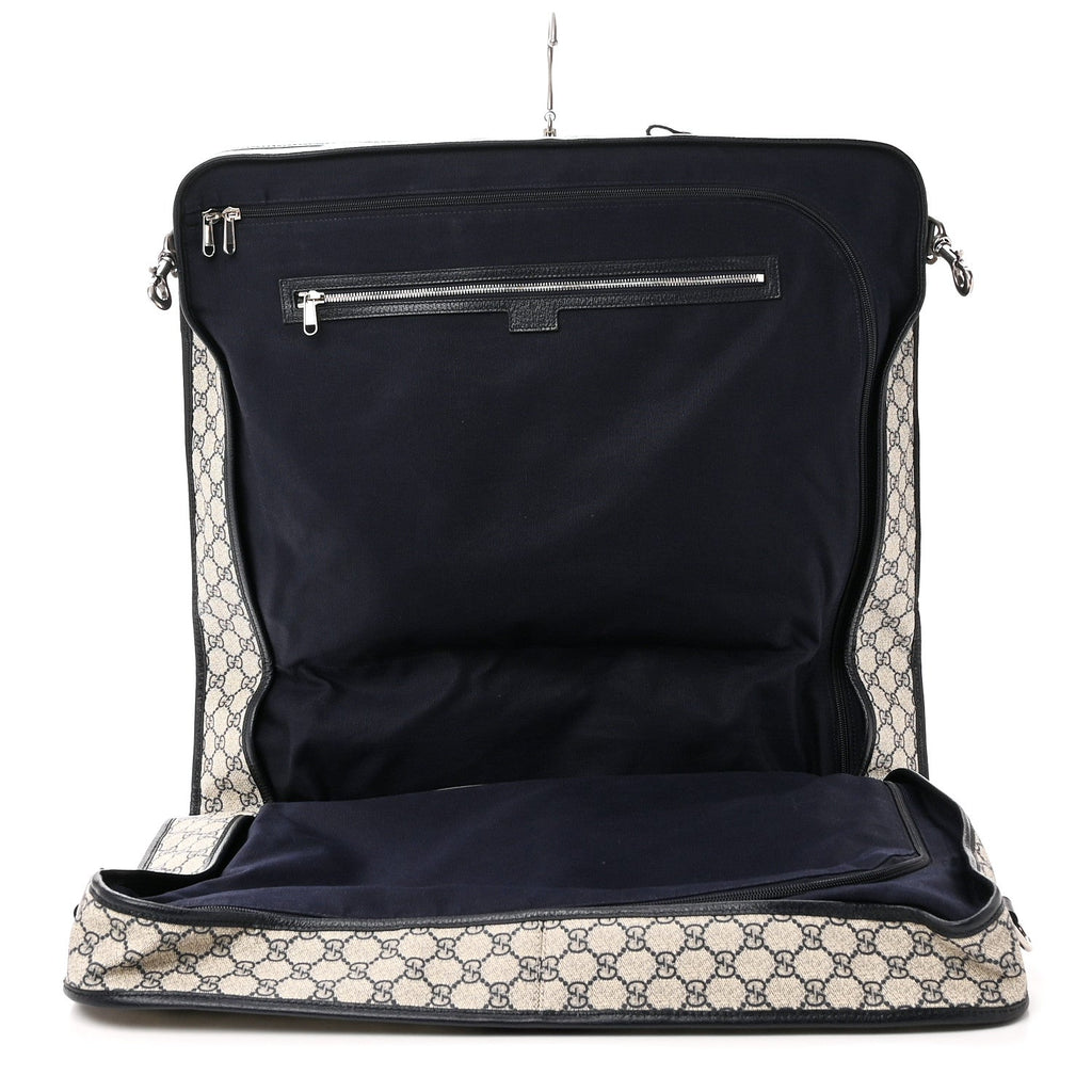 GG Supreme Monogram Web Savoy Garment Bag Beige Blue