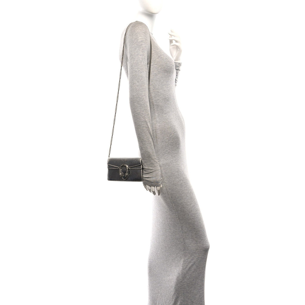 Metallic Calfskin Super Mini Dionysus Shoulder Bag Silver