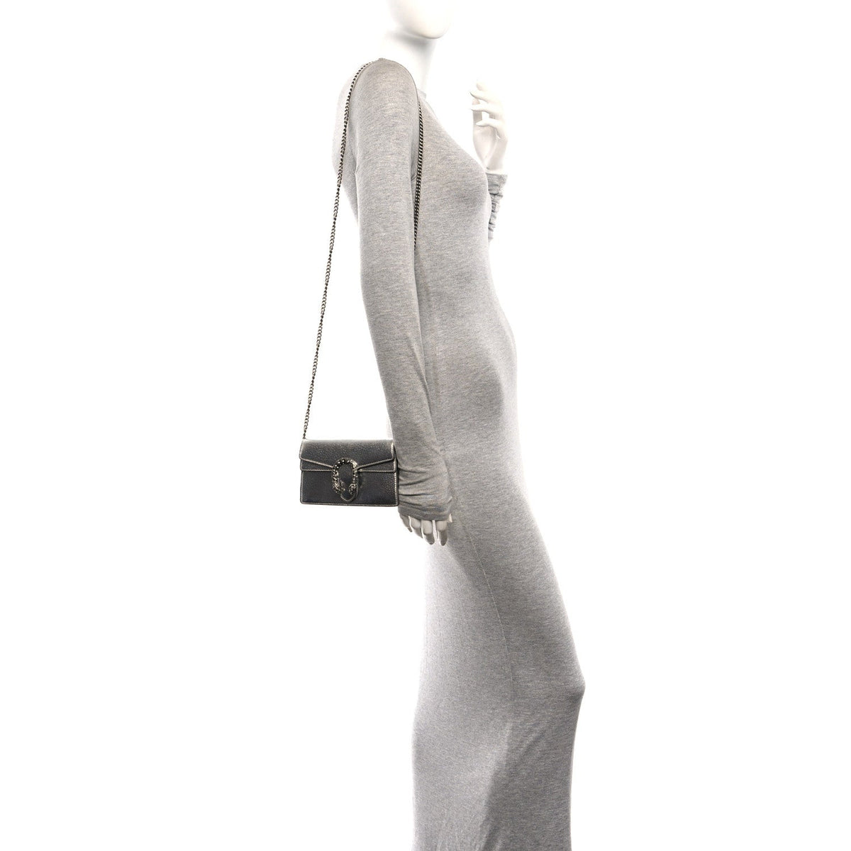Metallic Calfskin Super Mini Dionysus Shoulder Bag Silver