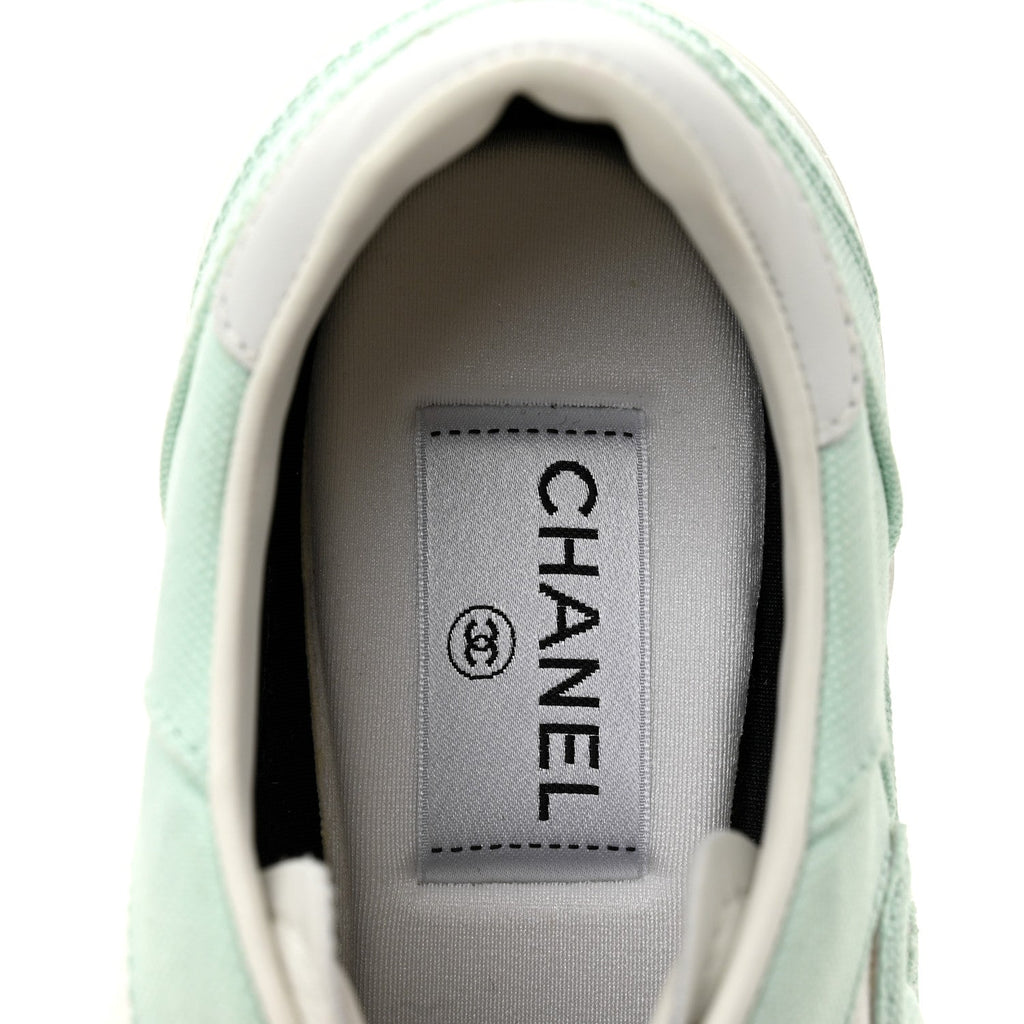 Cotton Sneakers 38.5 Light Turquoise White