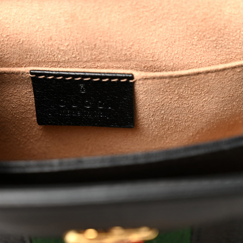 Calfskin GG Web Small Ophidia Chain Shoulder Bag Black