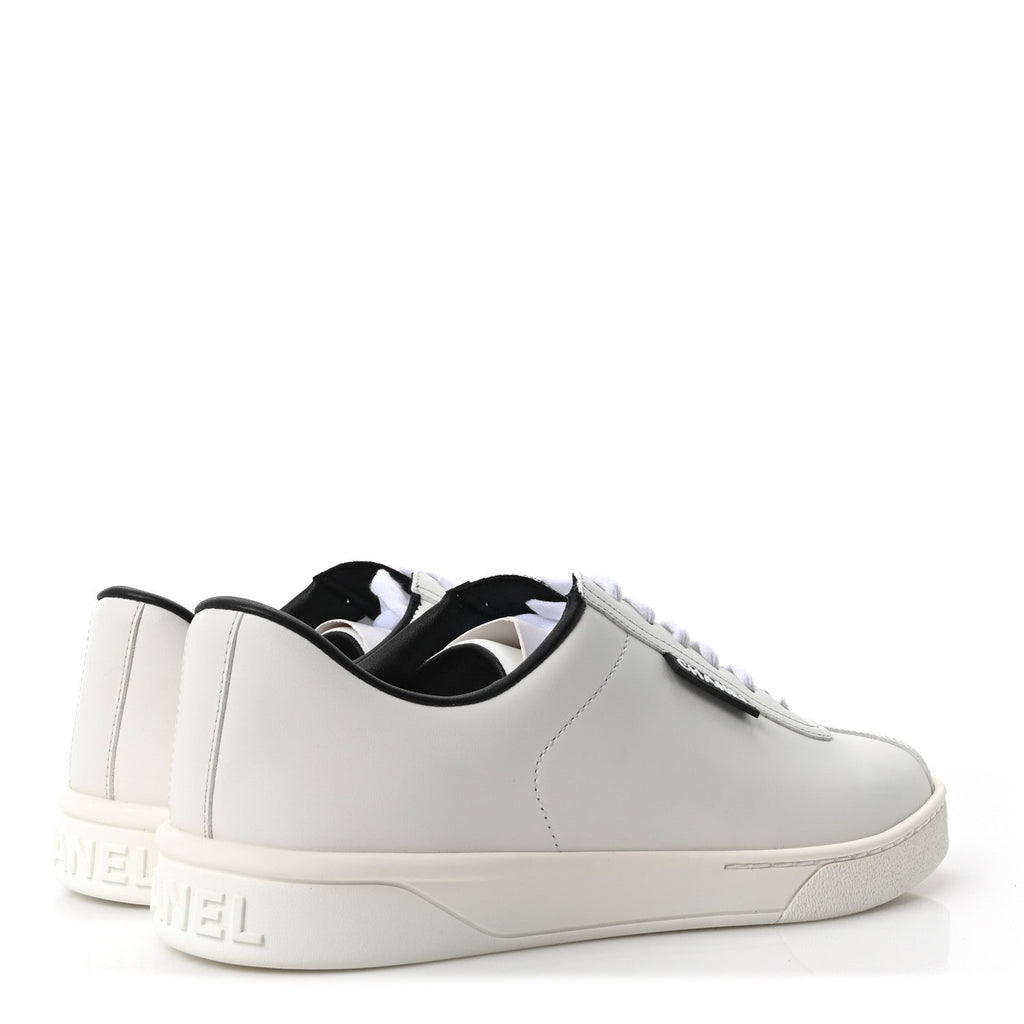 Calfskin CC Womens Sneakers 37.5 White