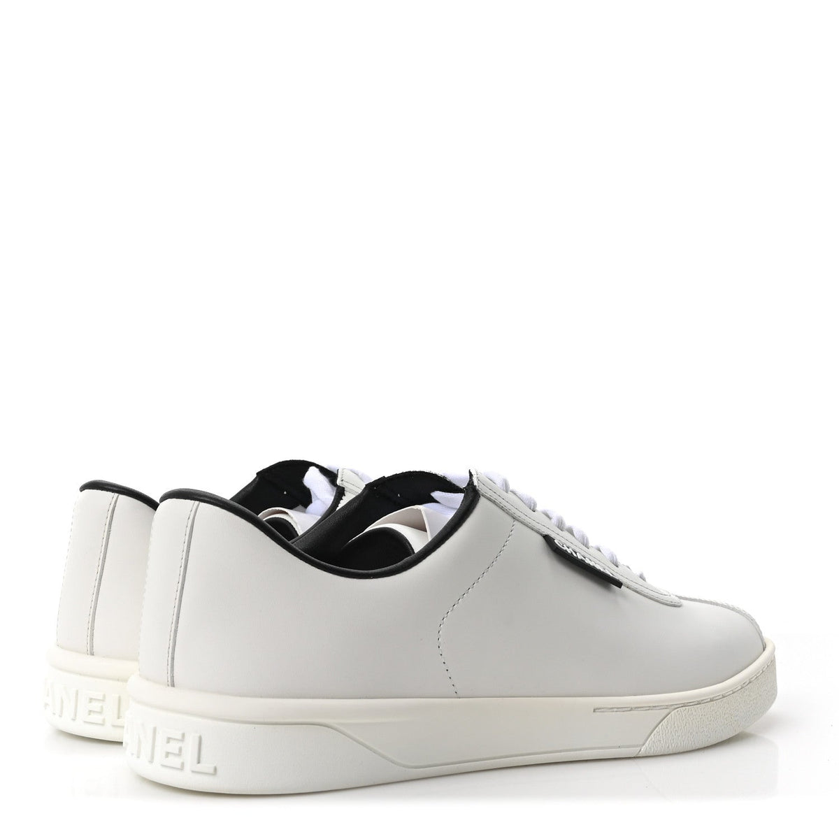 Calfskin CC Womens Sneakers 37.5 White