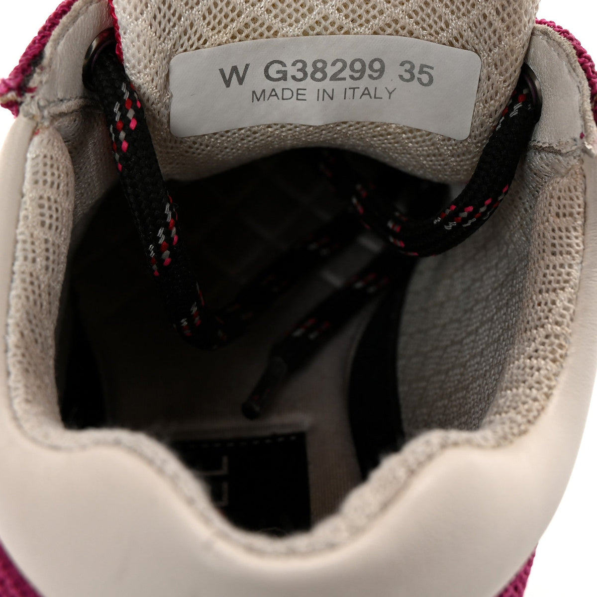 Mesh Suede Calfskin Womens CC Sneakers 35 Dark Pink Silver