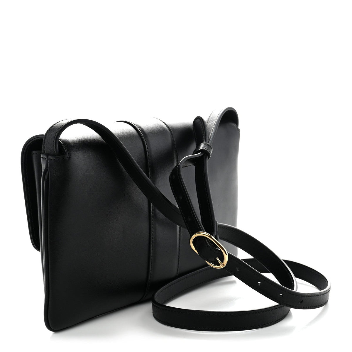 Vitello Palmellato Lux Small Arli Flap Shoulder Bag Black