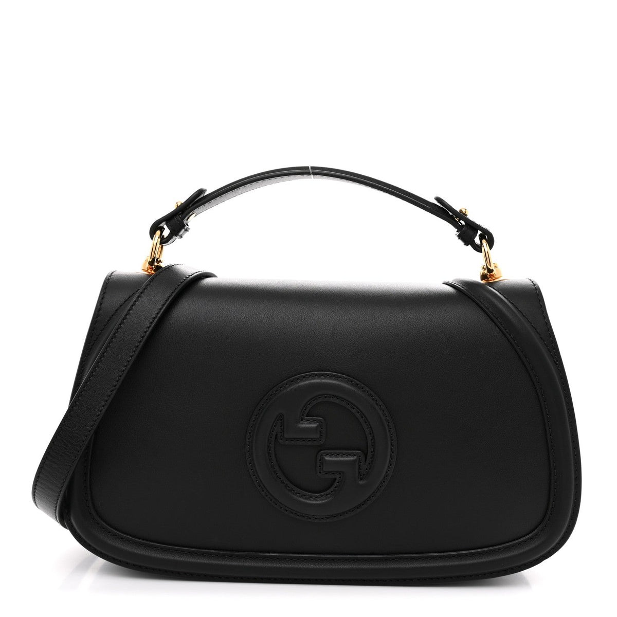 Calfskin Large Blondie Top Handle Bag Black