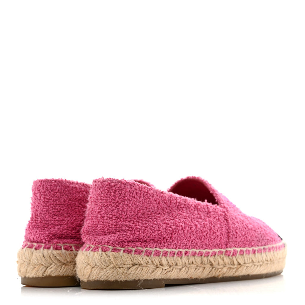 Fabric Grosgrain CC Espadrilles 38 Dark Pink Black