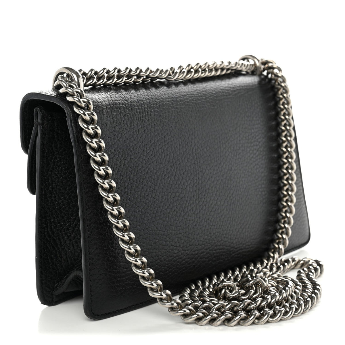 Dollar Calfskin Enamel Small Dionysus Shoulder Bag Black Electric Blue