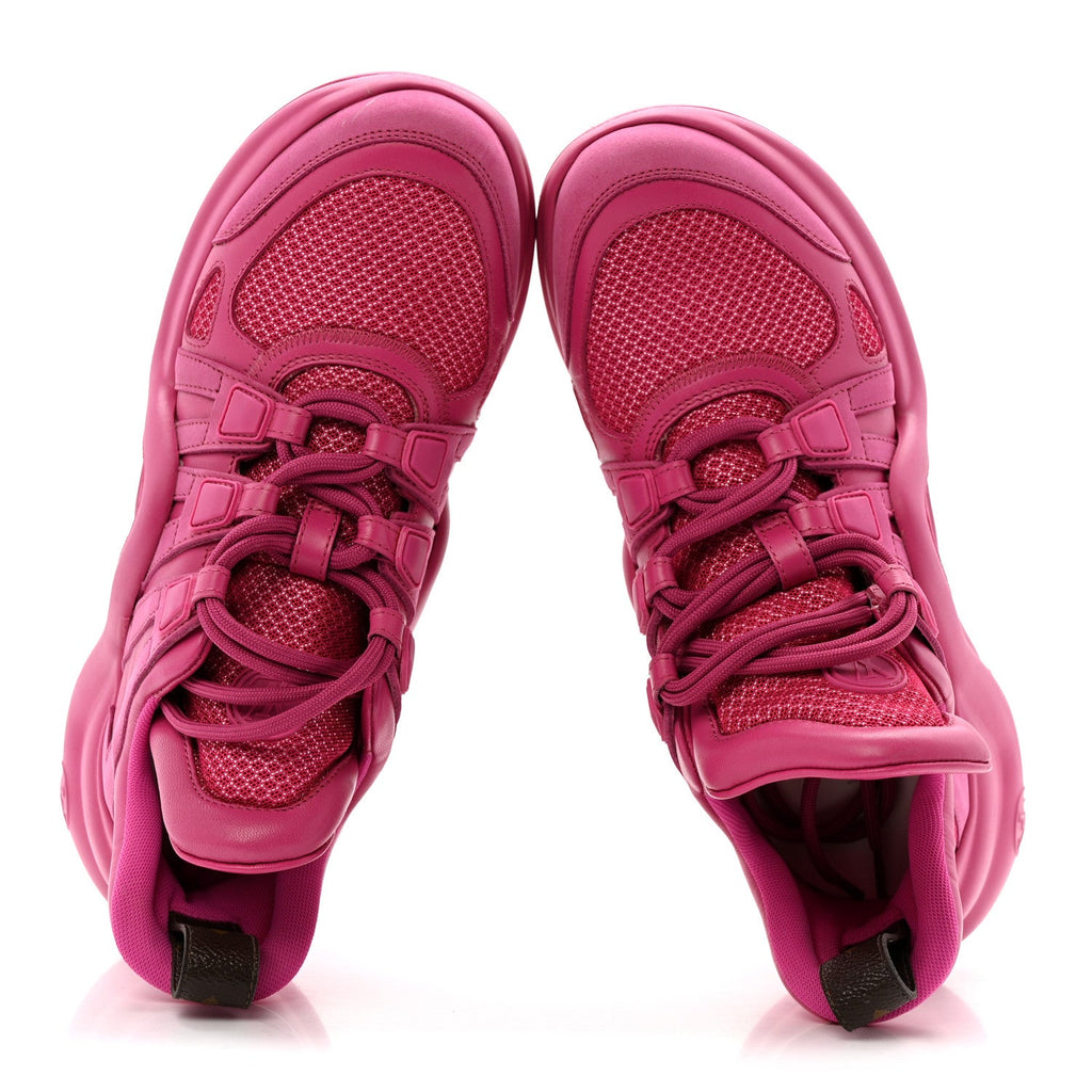 Calfskin Technical Nylon LV Archlight Sneakers 37 Rose Pop