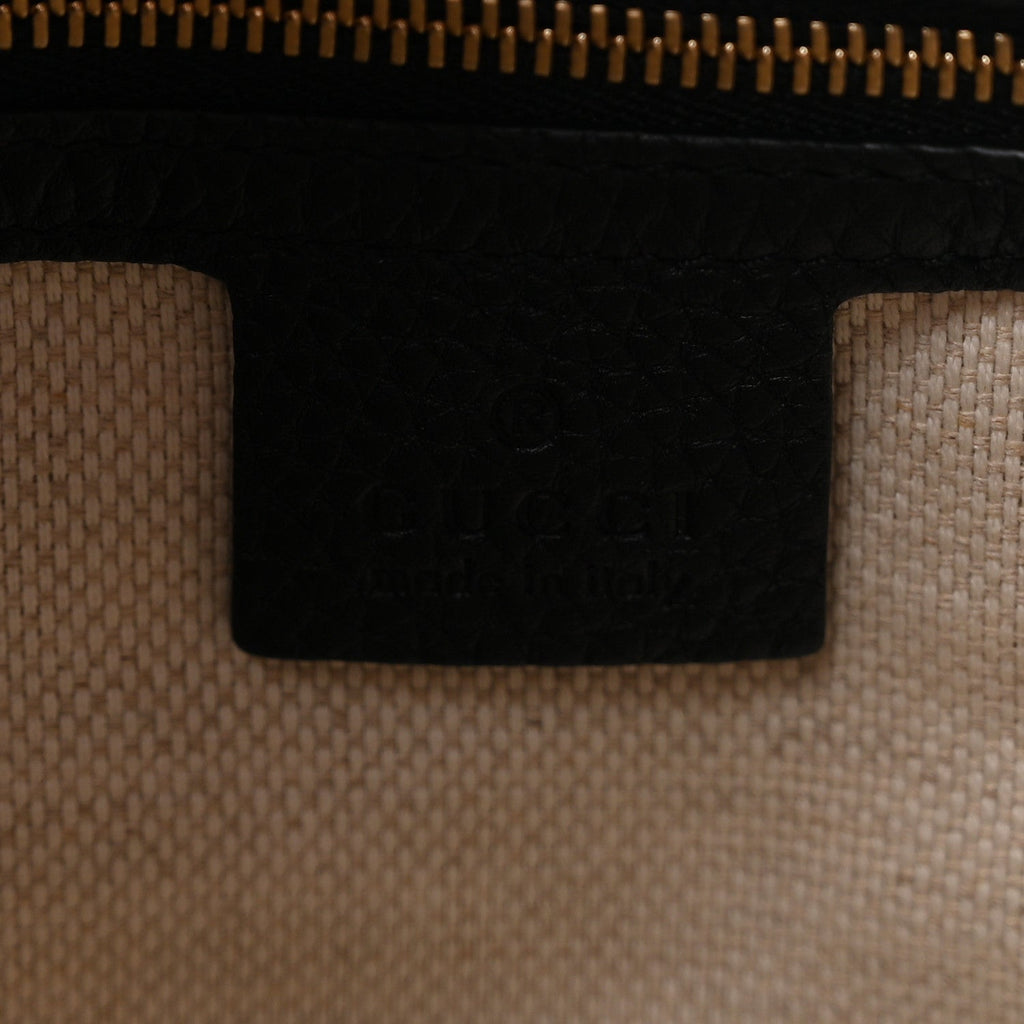 Pebbled Calfskin Medium Soho Chain Shoulder Bag Black